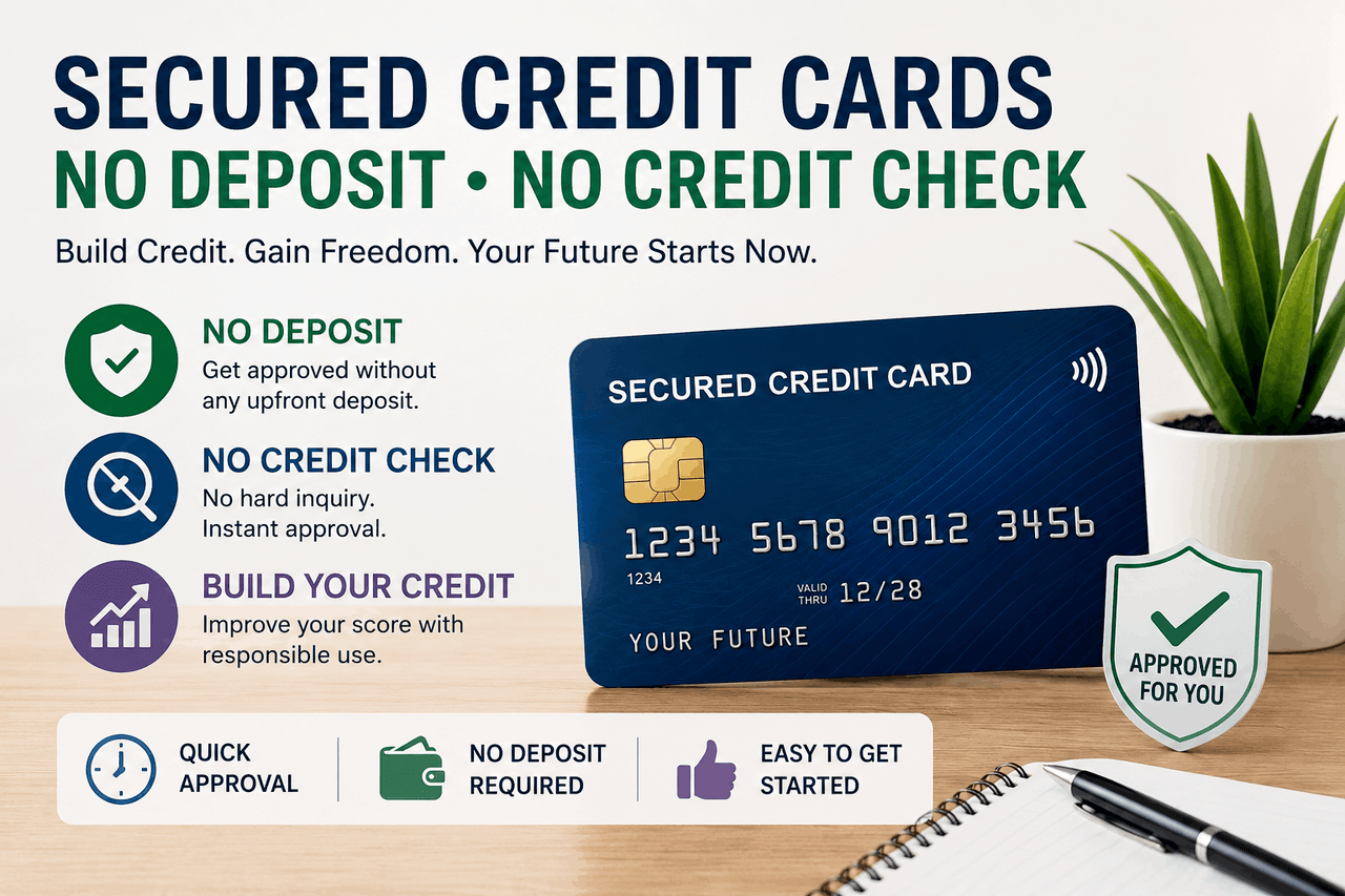 Secured credit cards with no deposit no credit check